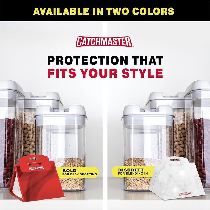 Catchmaster Pantry Moth Traps with Premium Extra Strength Pheromone Technology – XL, Extra-Strength Flour & Indian Meal Moth Traps – Protects Kitchen Cabinets & Food Storage – Red, 6PK - Image 3